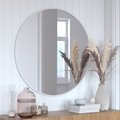 Flash Furniture 36" Round Silver Metal Framed Accent Wall Mirror HFKHD-6GD-CRE8-202315-GG